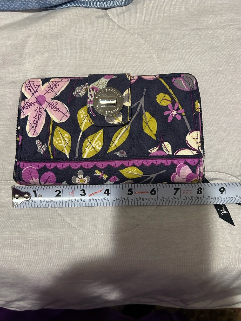 Vera Bradley Turnlock Wallet  "Floral Nightingale" - Picture 3 of 9